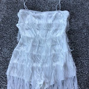 SOLD! White fringe romper brand new, never worn